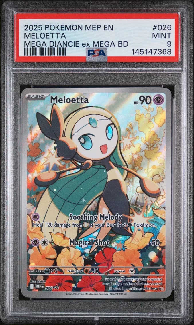 Meloetta, Me Black Star Promo, PSA 9