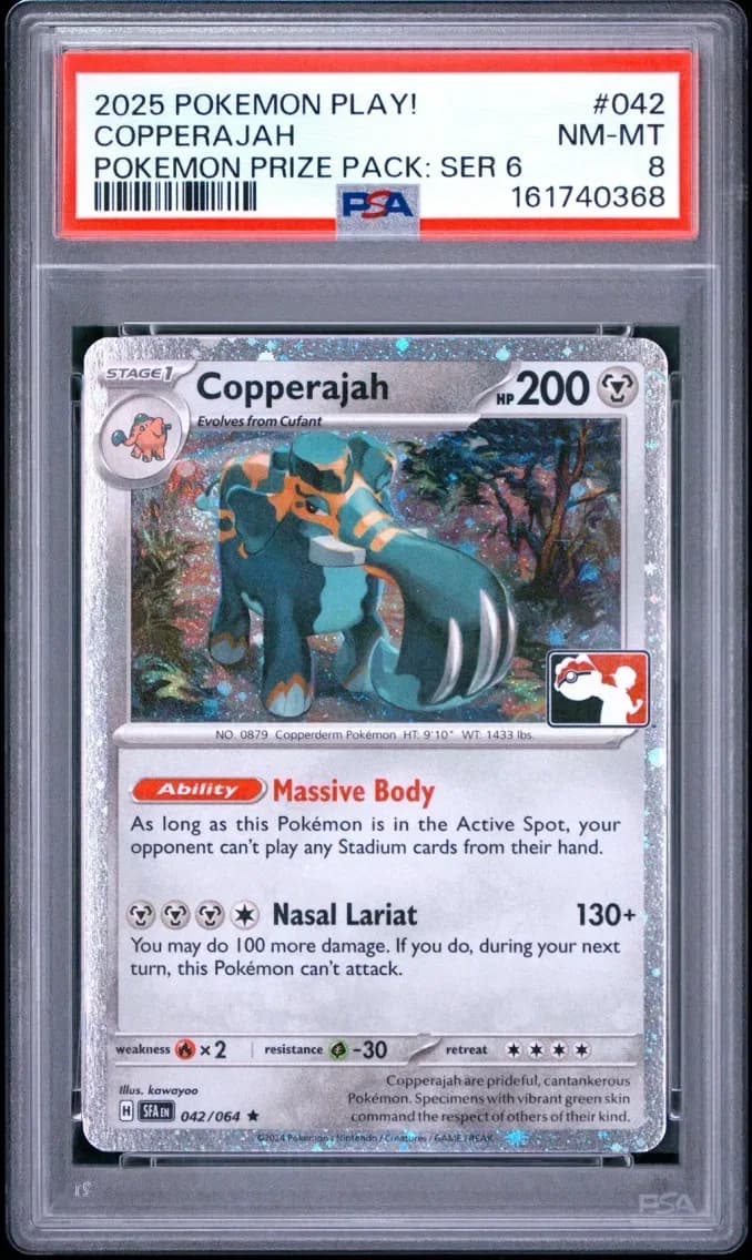 Copperajah, Play! Pokemon Prize Pack: Series 6, PSA 8