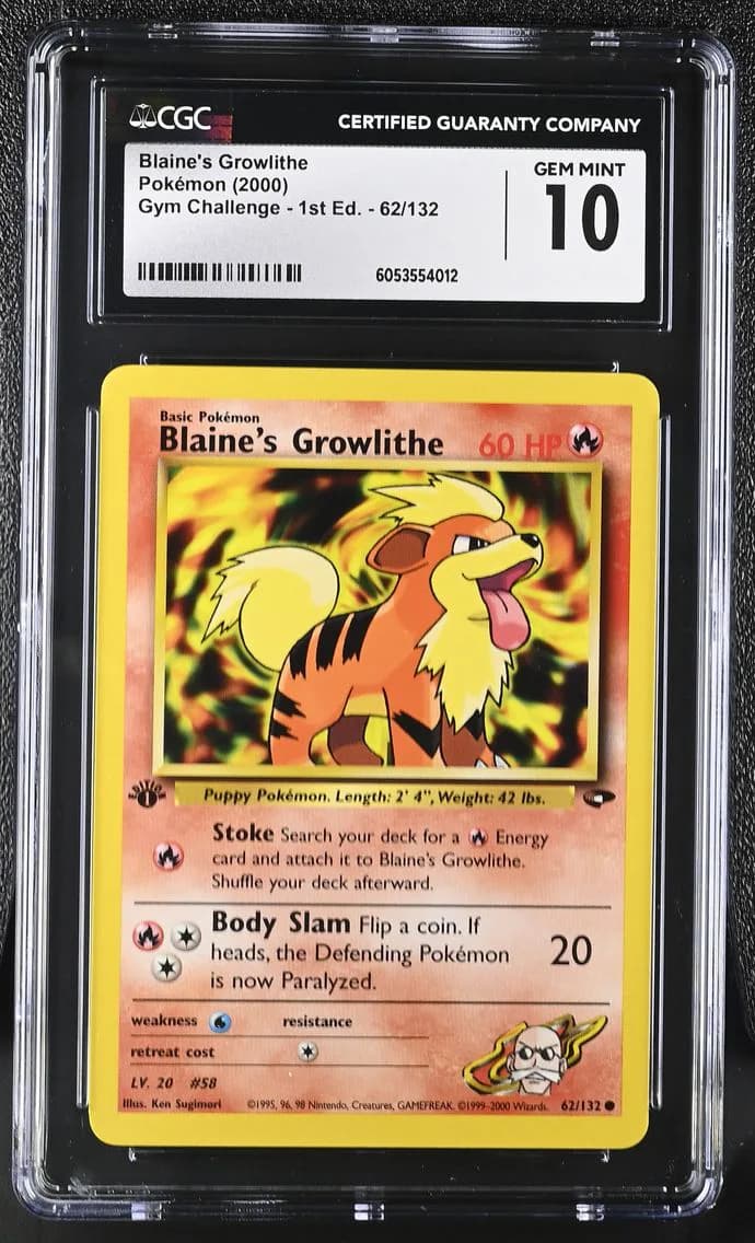 Blaine's Growlithe, Gym Challenge - 1st Edition, CGC 10