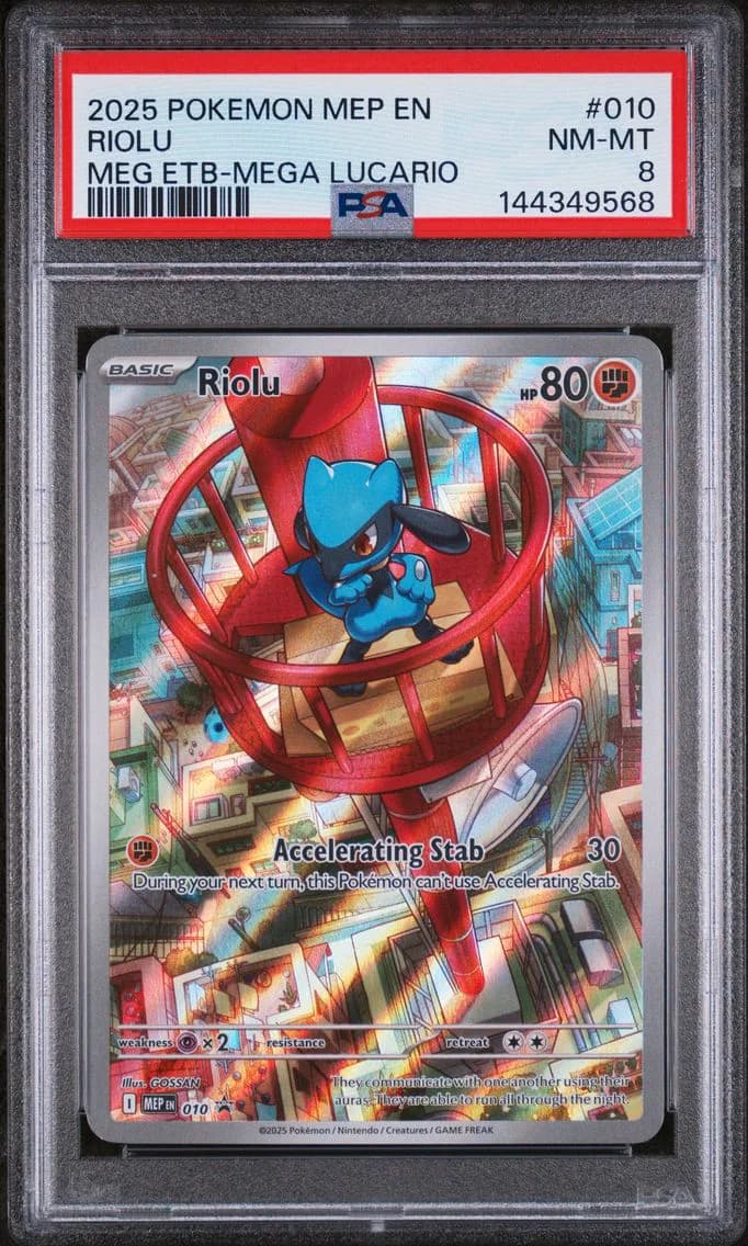 Riolu, Me Black Star Promo, PSA 8