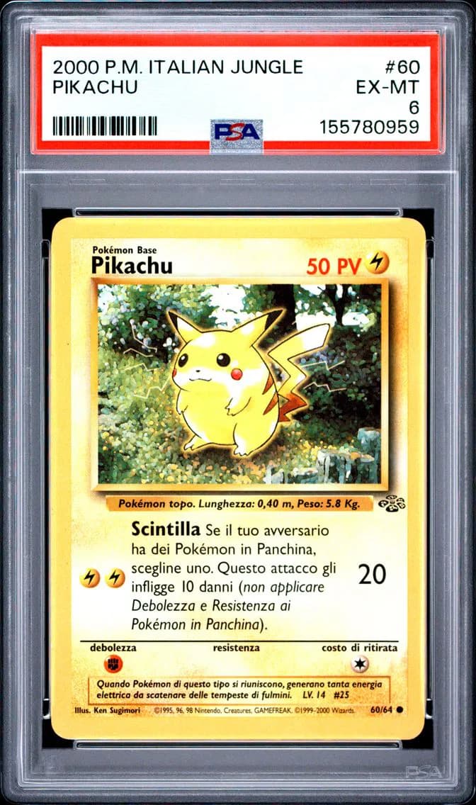 Pikachu, Italian Jungle, PSA 6