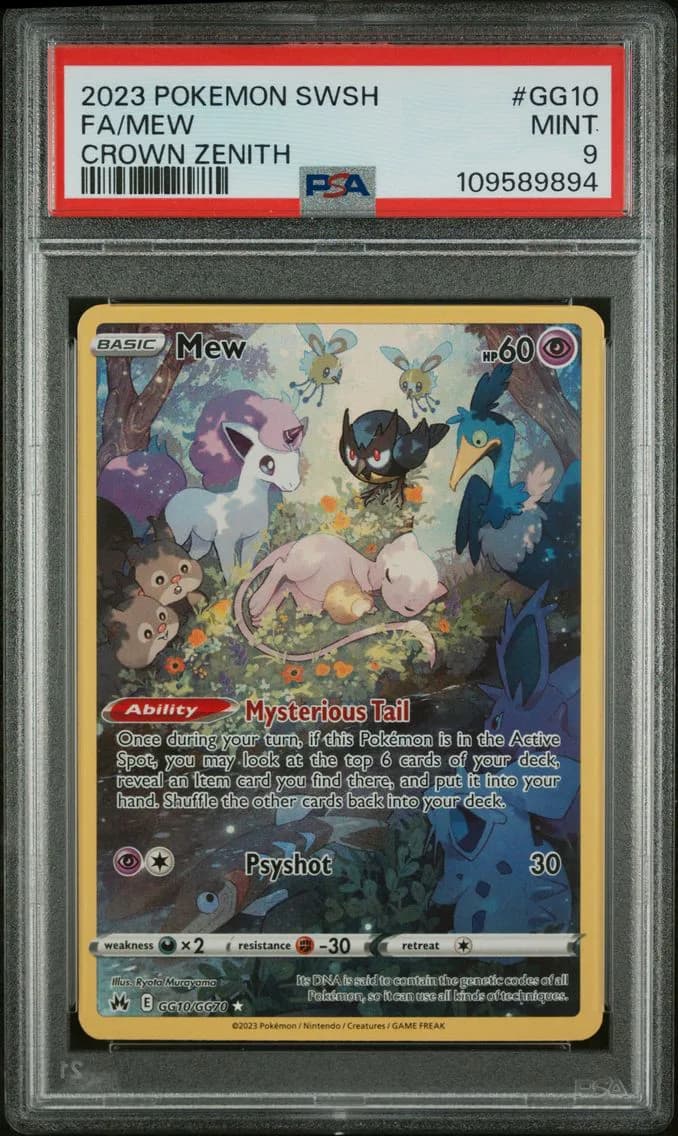 Mew, Sword and Shield Crown Zenith, PSA 9