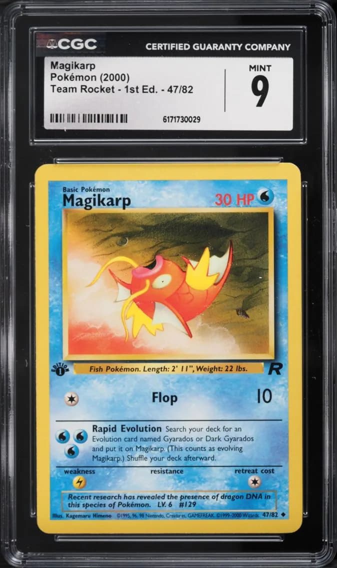 Edition Magikarp, Team Rocket - 1st Edition, CGC 9
