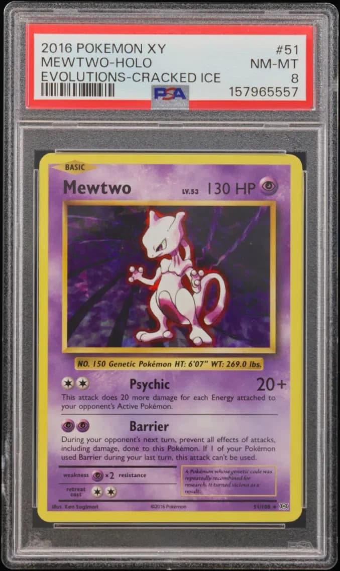 Mewtwo-Holo, XY Evolutions, PSA 8