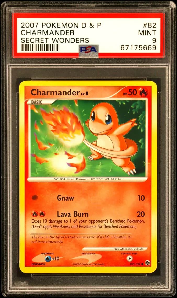 Charmander, Diamond & Pearl Secret Wonders, PSA 9