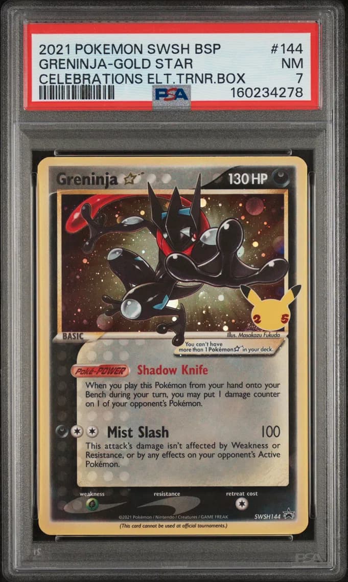 Greninja-Gold Star, Swsh Black Star Promo, PSA 7