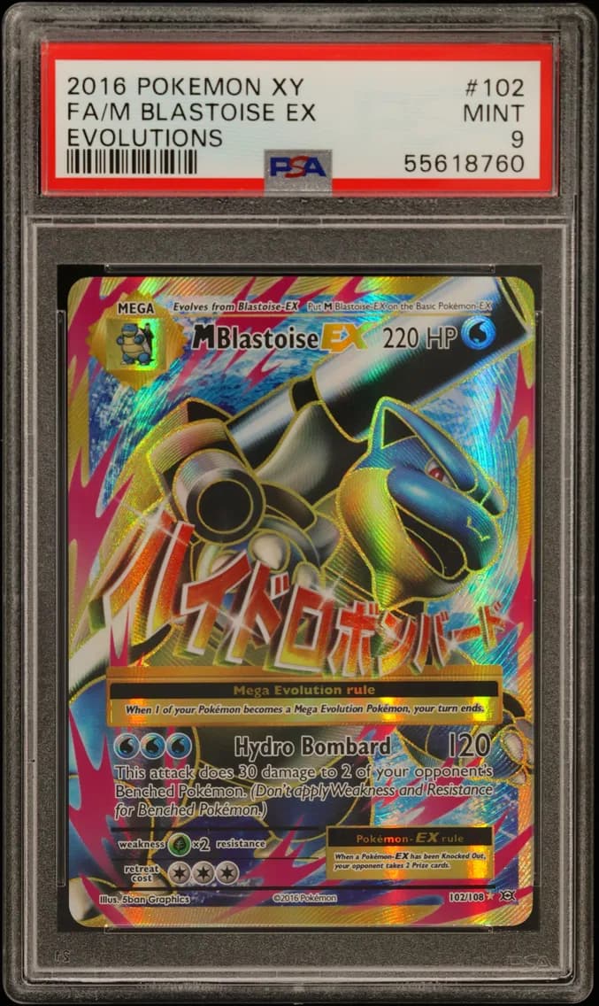 M Blastoise EX, XY Evolutions, PSA 9