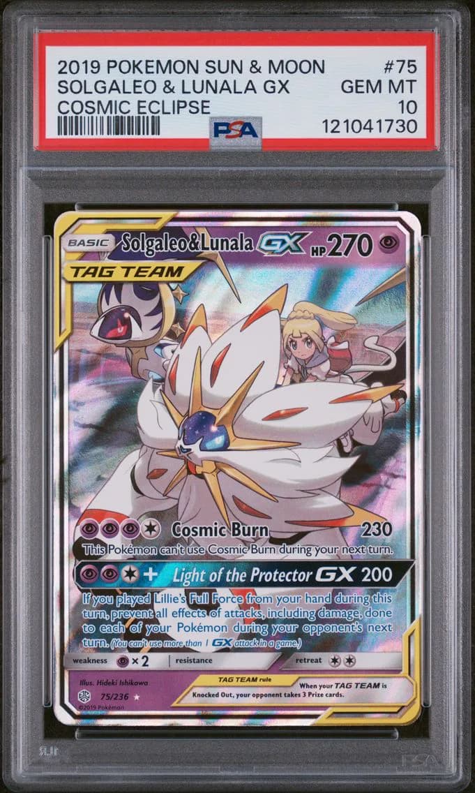 Solgaleo & Lunala GX, Sun & Moon Cosmic Eclipse, PSA 10