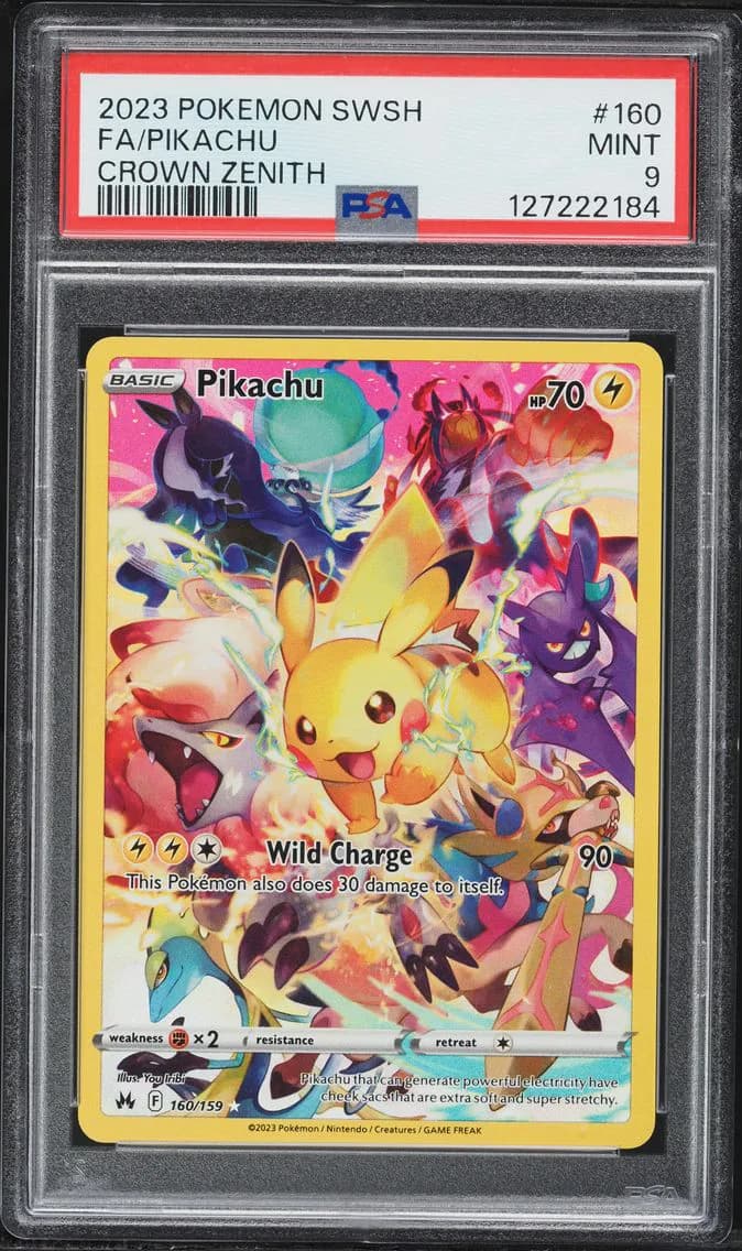 Pikachu, Sword and Shield Crown Zenith, PSA 9