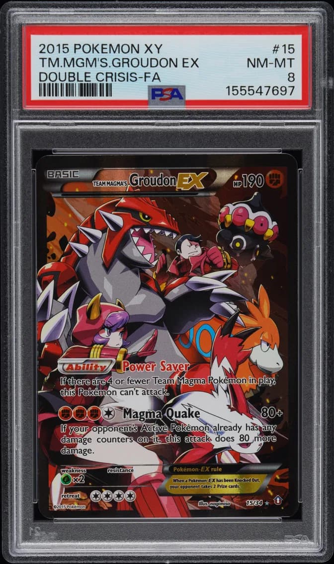 Team Magma's Groudon EX, XY Double Crisis, PSA 8