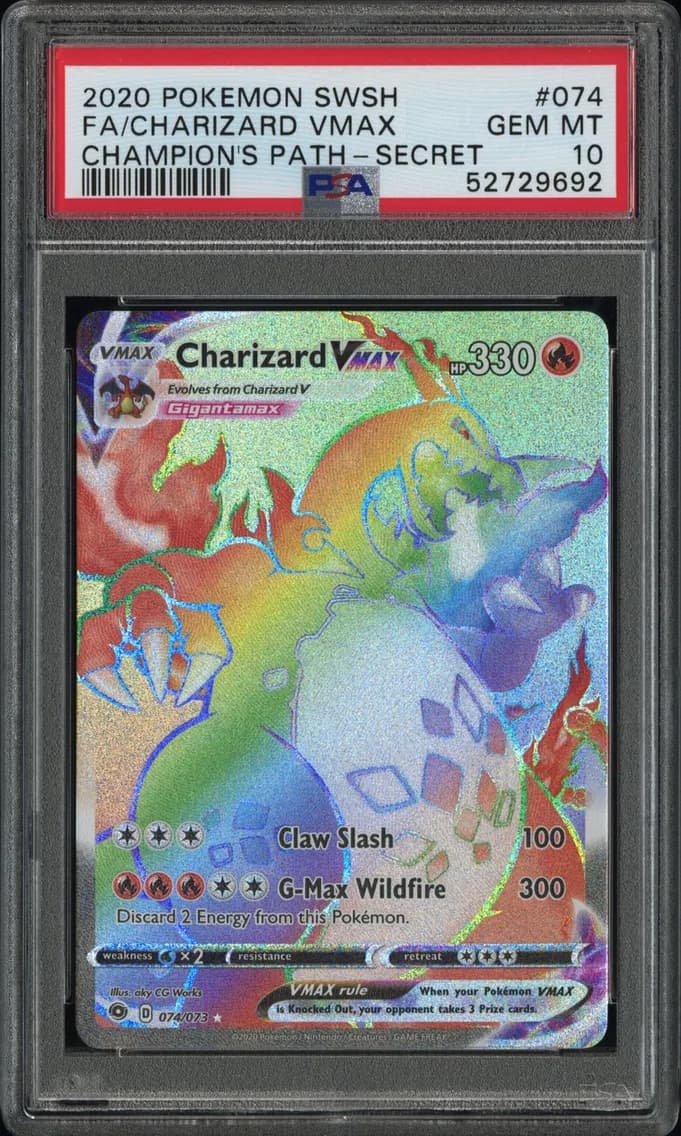 Charizard VMAX, Sword & Shield Champion's Path, PSA 10
