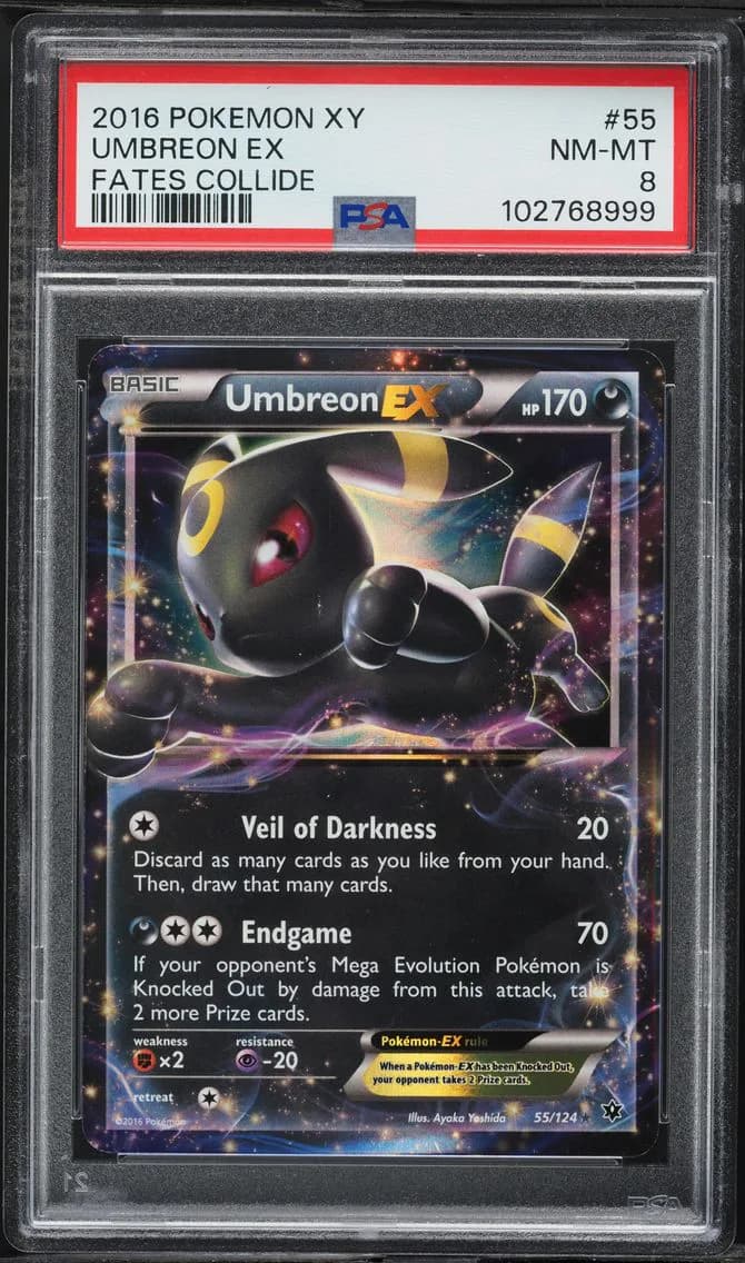 Umbreon EX, XY Fates Collide, PSA 8