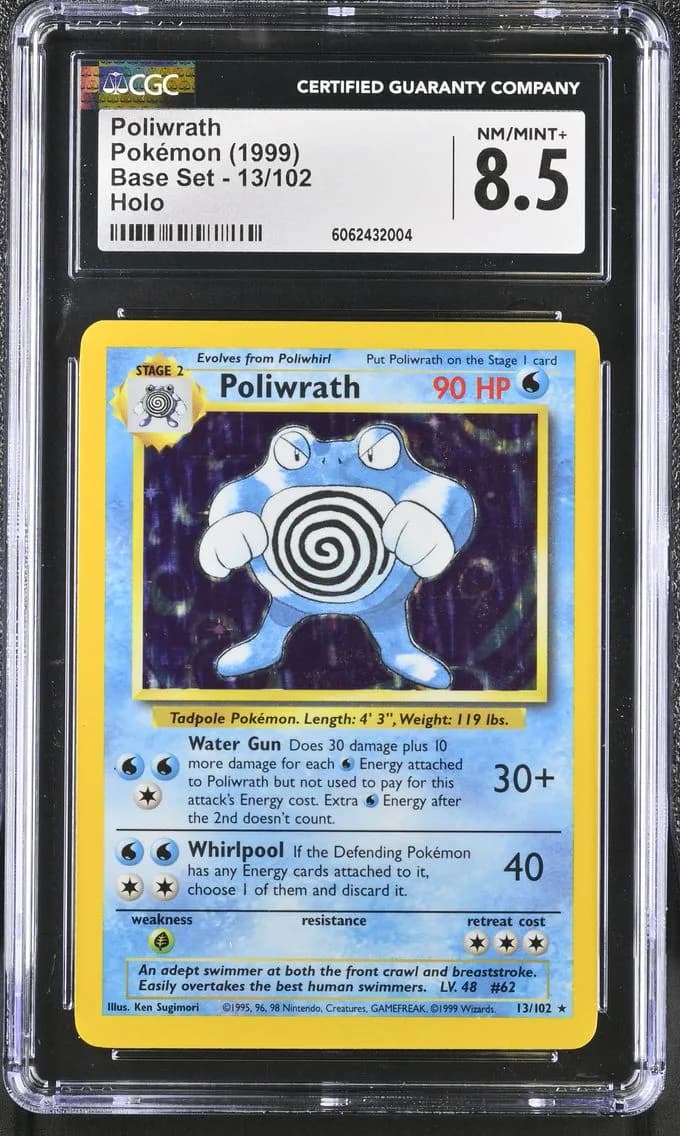 Poliwrath, Base Set - Unlimited, CGC 8.5