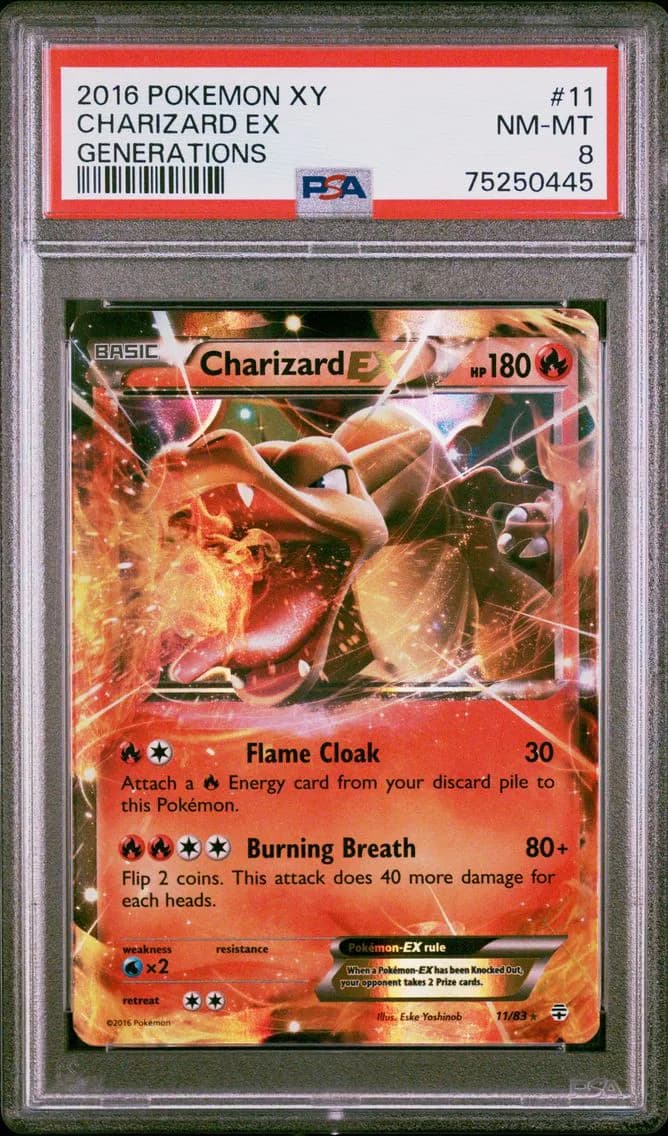 Charizard EX, XY Generations, PSA 8