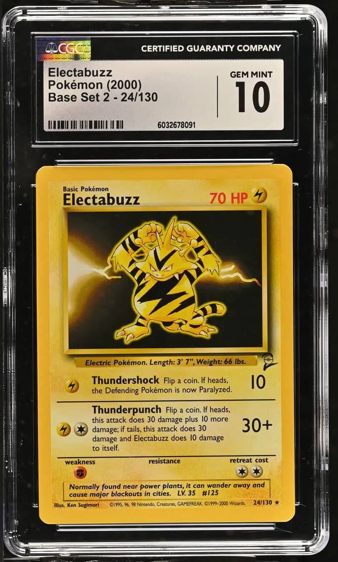 Electabuzz, Base Set 2, CGC 10