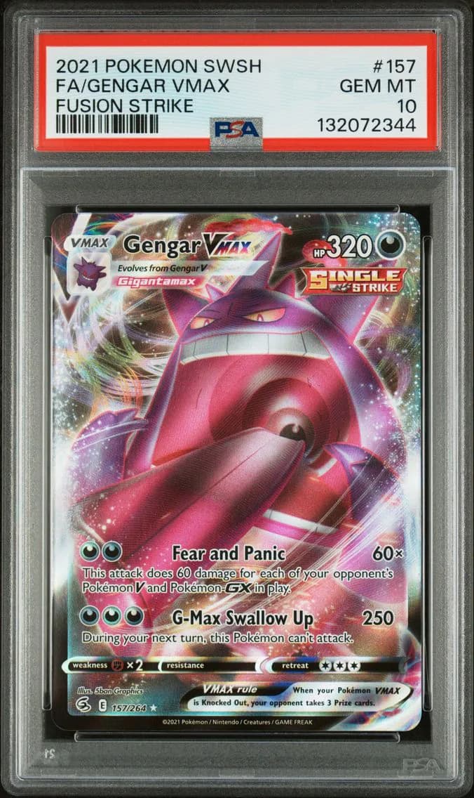Gengar VMAX, Sword & Shield Fusion Strike, PSA 10