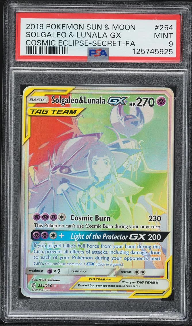 Solgaleo & Lunala GX, Sun & Moon Cosmic Eclipse, PSA 9