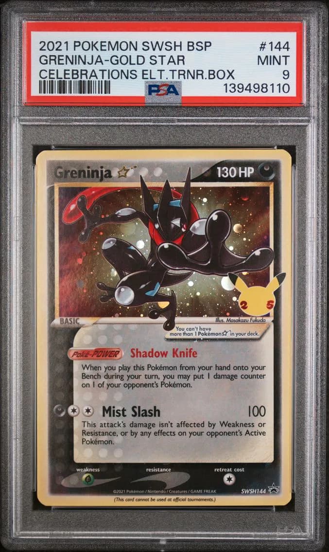 Greninja-Gold Star, Swsh Black Star Promo, PSA 9