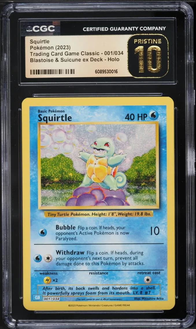 Squirtle, Trading Card Game Classic - CLV, CLC, CLB, CGC 10