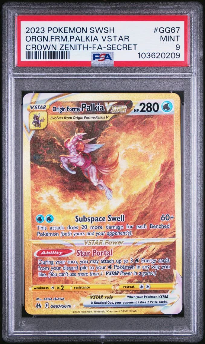 Origin Forme Palkia VSTAR, Sword and Shield Crown Zenith, PSA 9