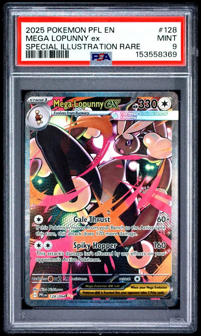 Mega Lopunny EX, Phantasmal Flames, PSA 9
