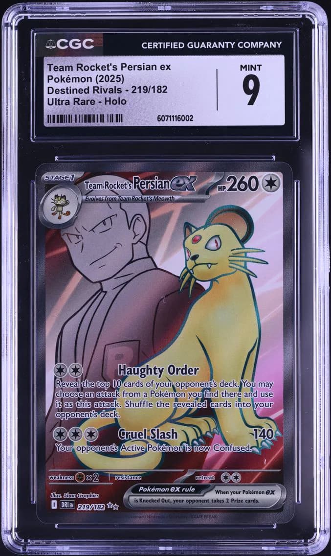 Team Rocket's Persian ex, Destined Rivals, CGC 9