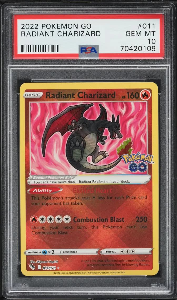 Radiant Charizard, Go, PSA 10