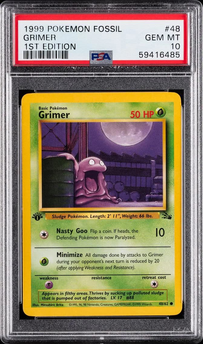 Grimer 1st Edition, Fossil, PSA 10