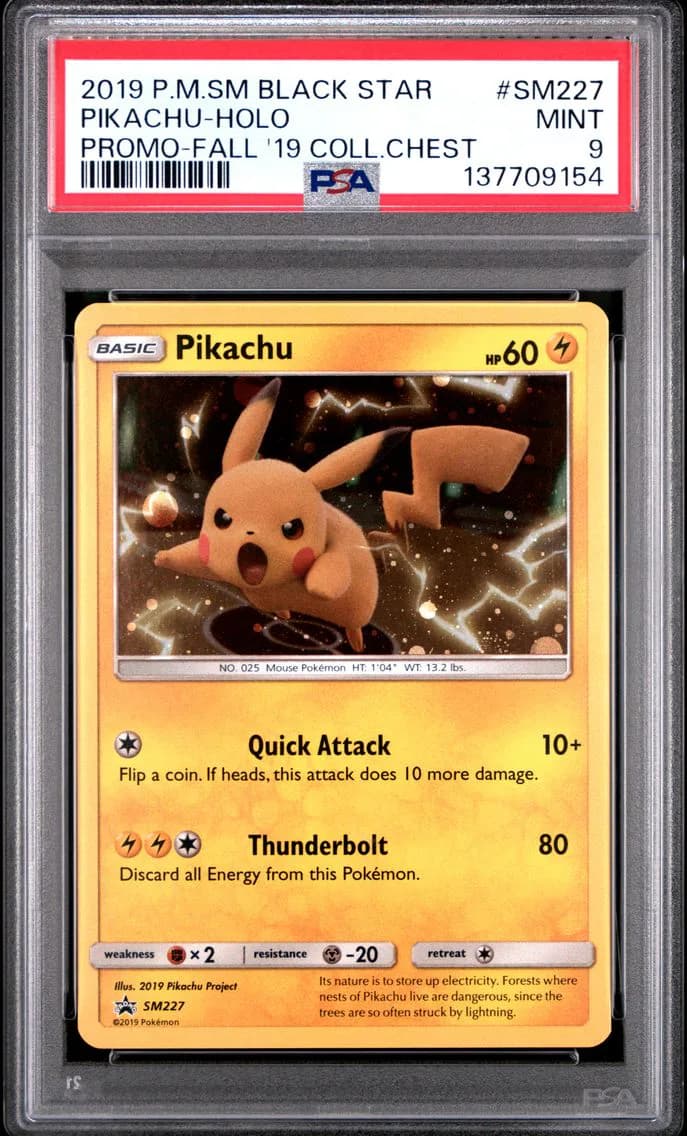 Pikachu-Holo, SM Black Star Promo, PSA 9
