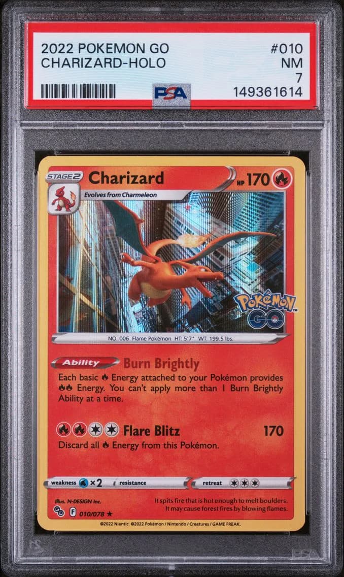 Charizard-Holo, Go, PSA 7