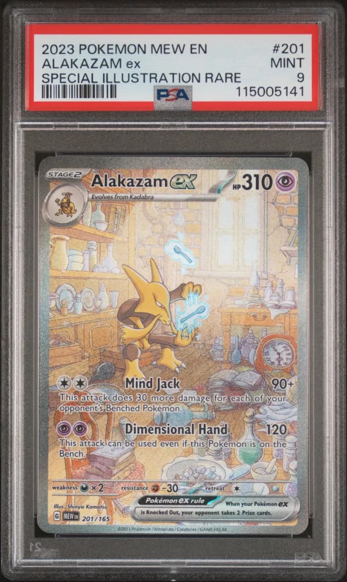 ALAKAZAM ex, 151, PSA 9