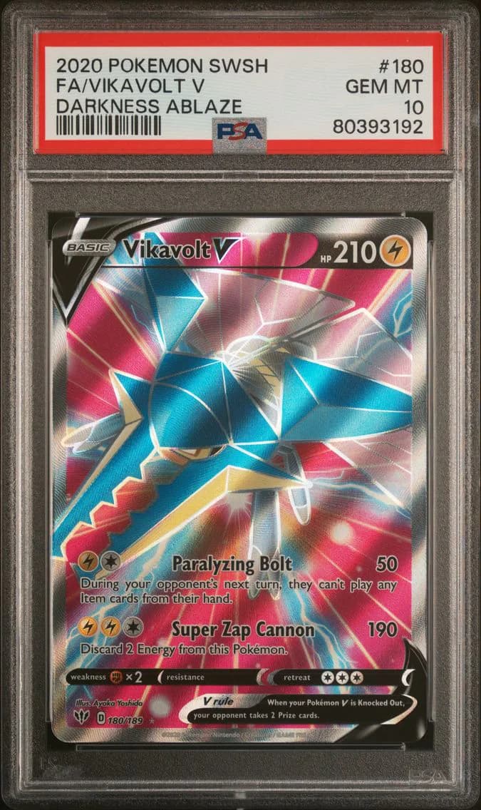 Vikavolt V, Sword & Shield Darkness Ablaze, PSA 10