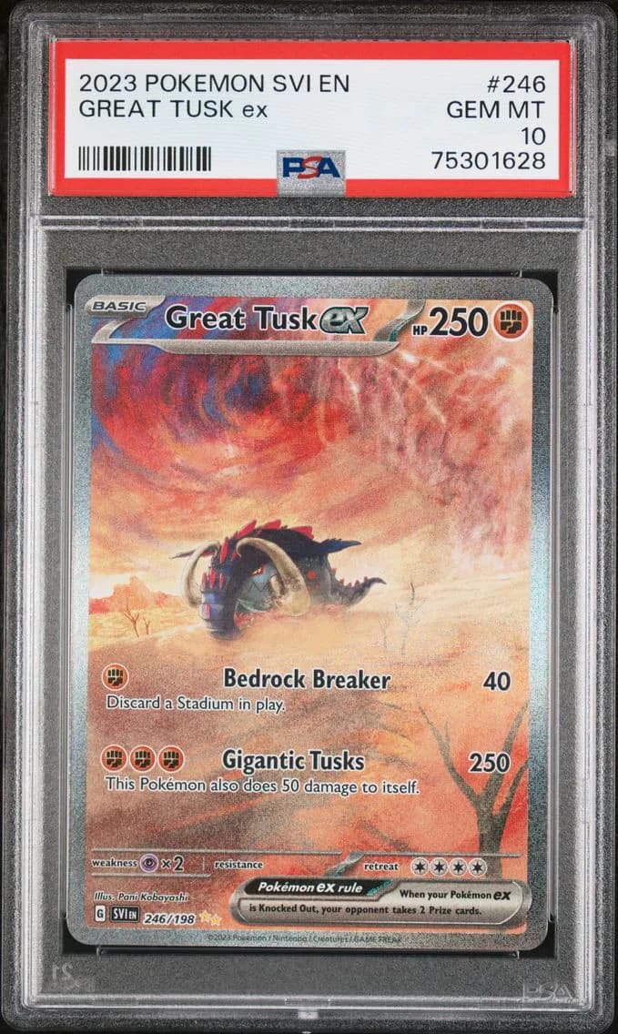 Great Tusk EX, Scarlet & Violet, PSA 10