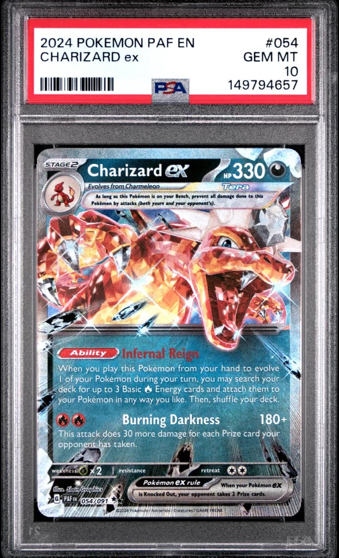 Charizard EX, Paldean Fates, PSA 10