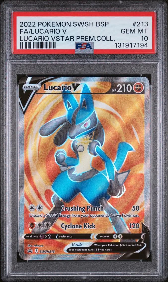 Lucario V, Swsh Black Star Promo, PSA 10