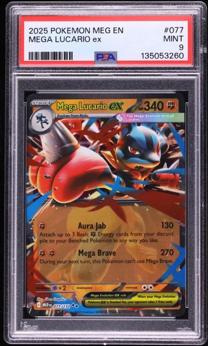 Mega Lucario ex, Mega Evolution, PSA 9