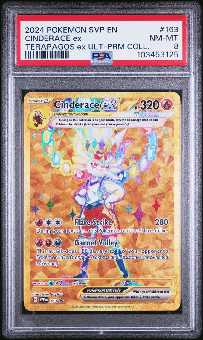 Cinderace EX, SV Black Star Promo, PSA 8
