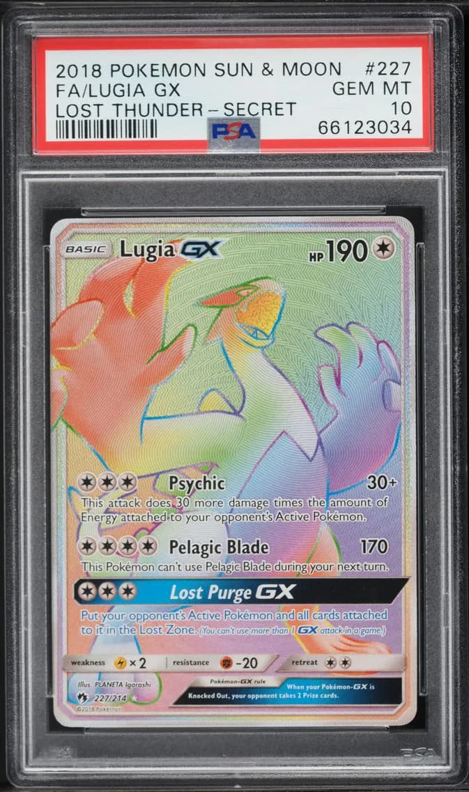 Lugia GX, Sun & Moon Lost Thunder, PSA 10