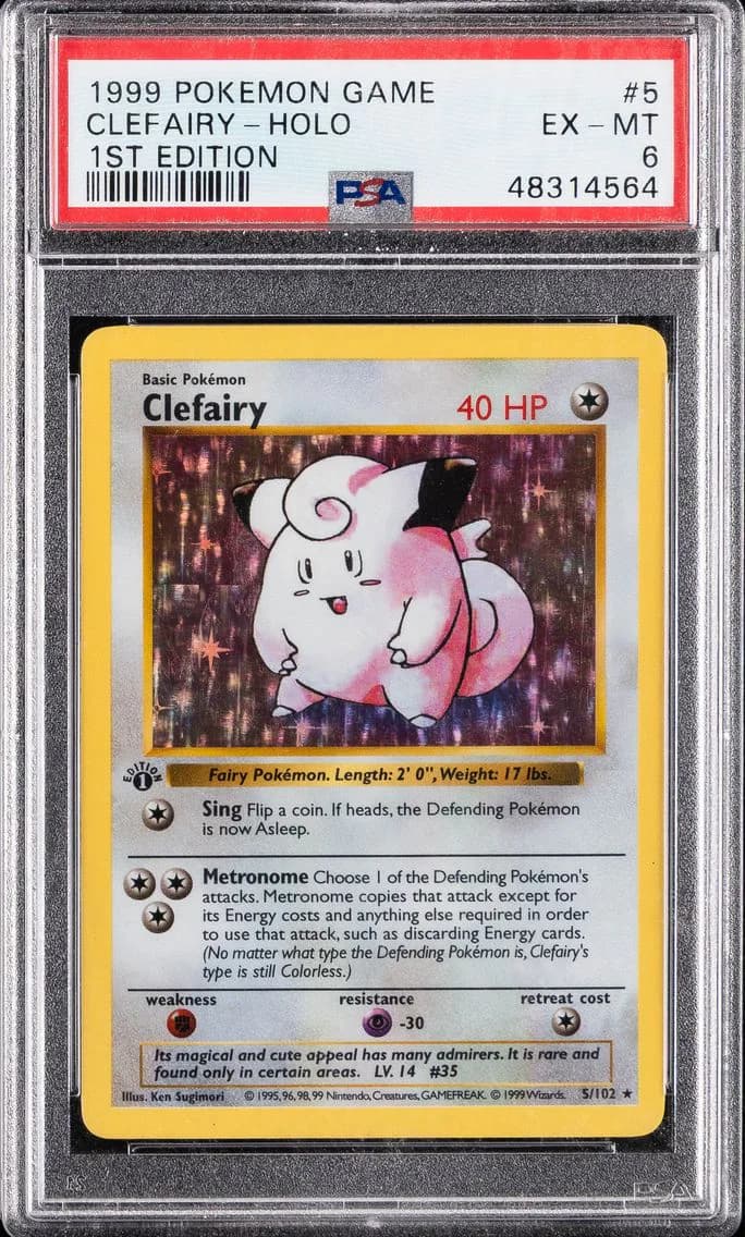 Clefairy-Holo 1st Edition, Game, PSA 6