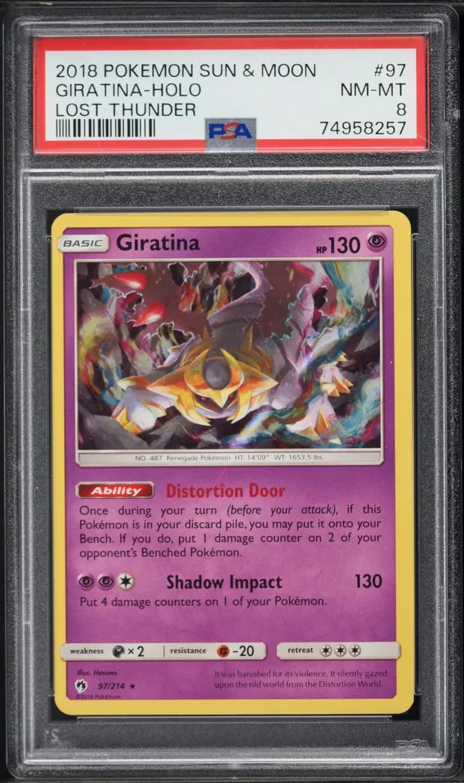 Giratina-Holo, Sun & Moon Lost Thunder, PSA 8