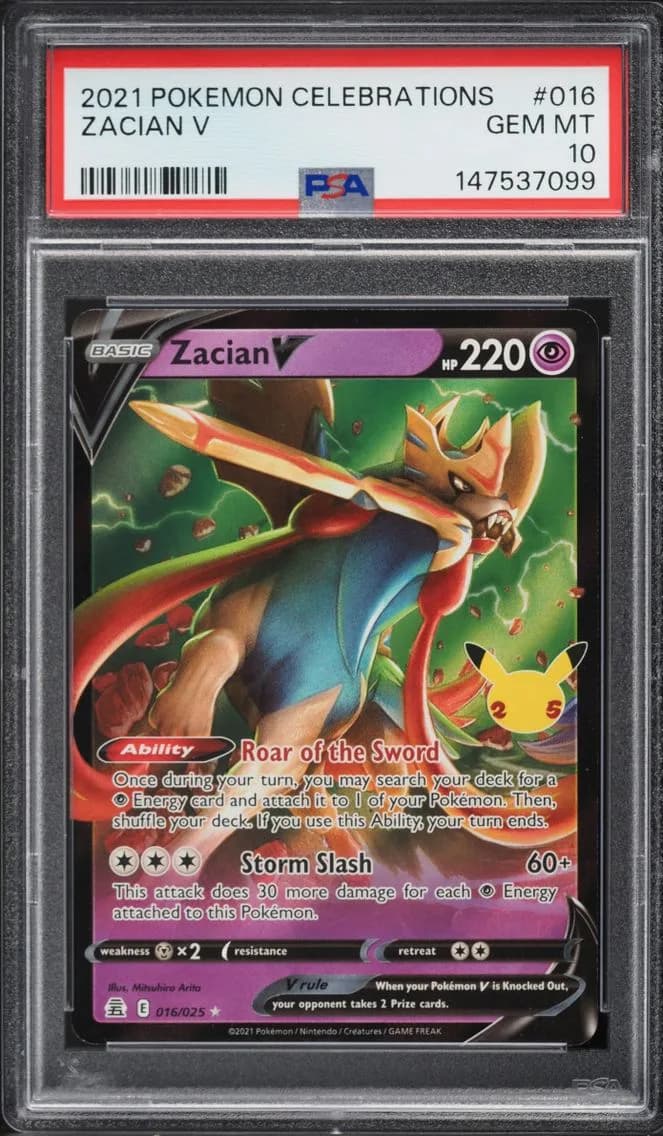 Zacian V, Celebrations, PSA 10