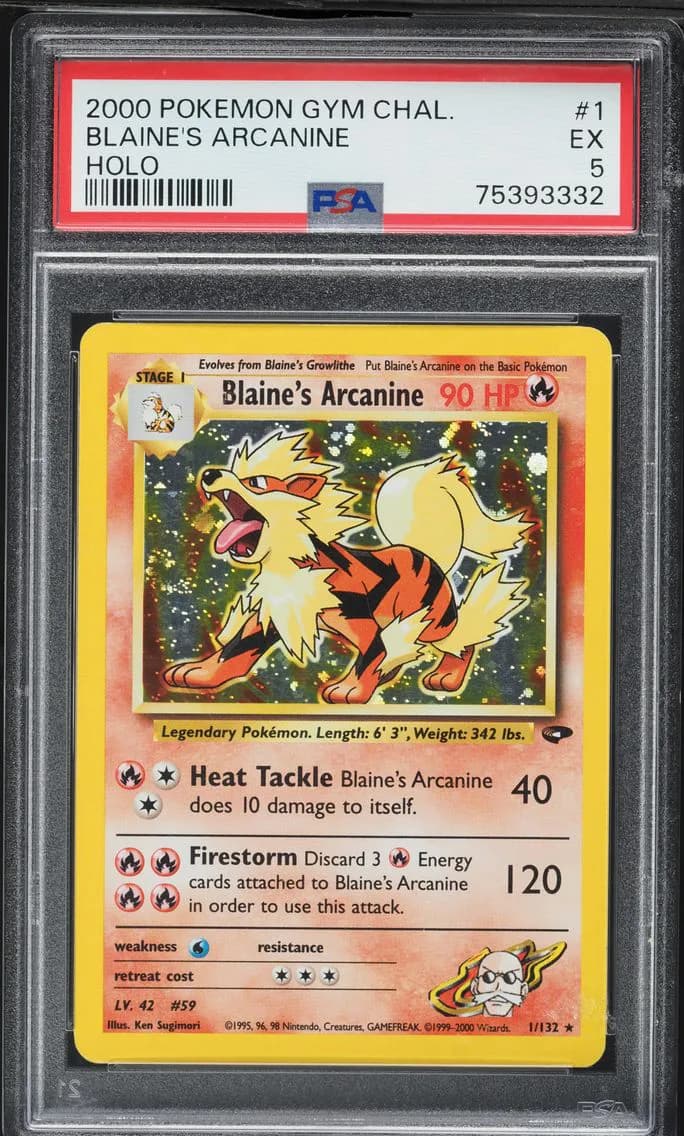 Blaine's Arcanine, Gym Challenge, PSA 5
