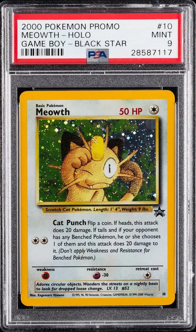 Meowth-Holo, Promo Black Star, PSA 9