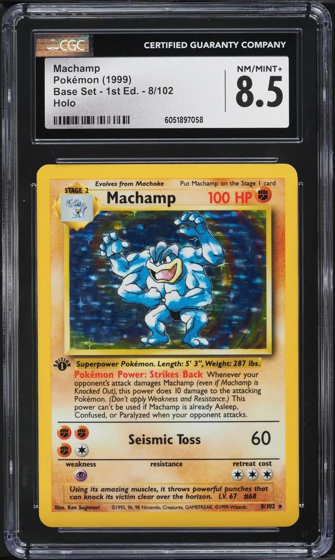 Machamp-Holo 1st Edition, Base Set - 1st Edition, CGC 8.5