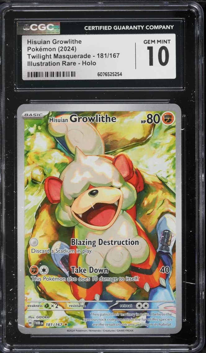 Hisuian Growlithe, Twilight Masquerade, CGC 10