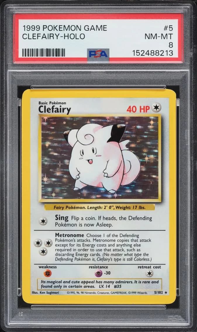 Base Set Holo Clefairy NM-MT, Game, PSA 8