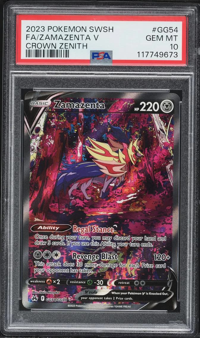 Zamazenta V, Sword and Shield Crown Zenith, PSA 10