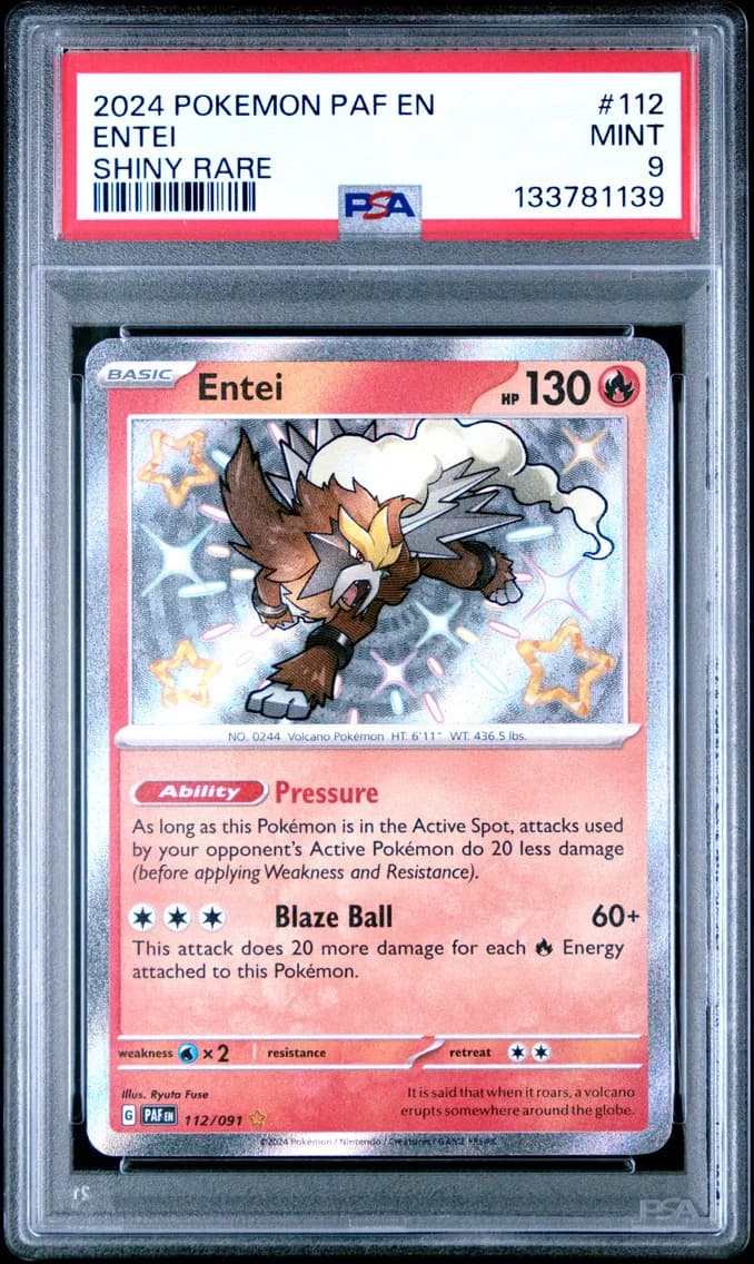 Entei, Paldean Fates, PSA 9