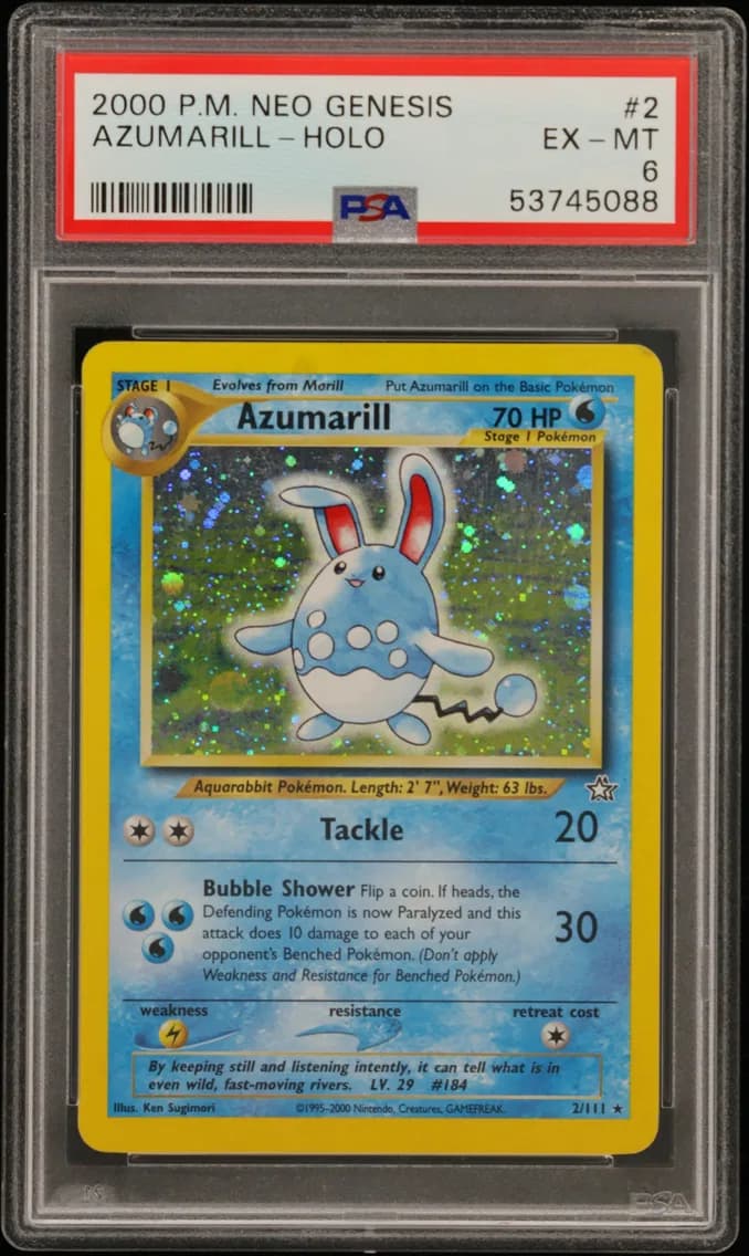Azumarill-Holo, Neo Genesis, PSA 6