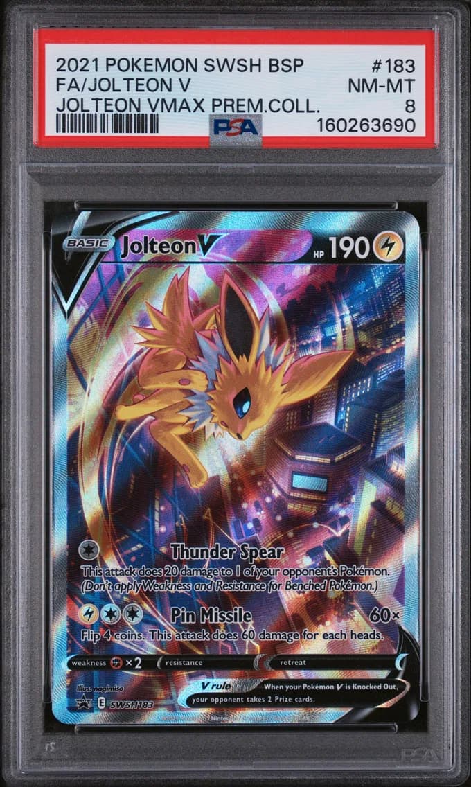 Jolteon V, Swsh Black Star Promo, PSA 8